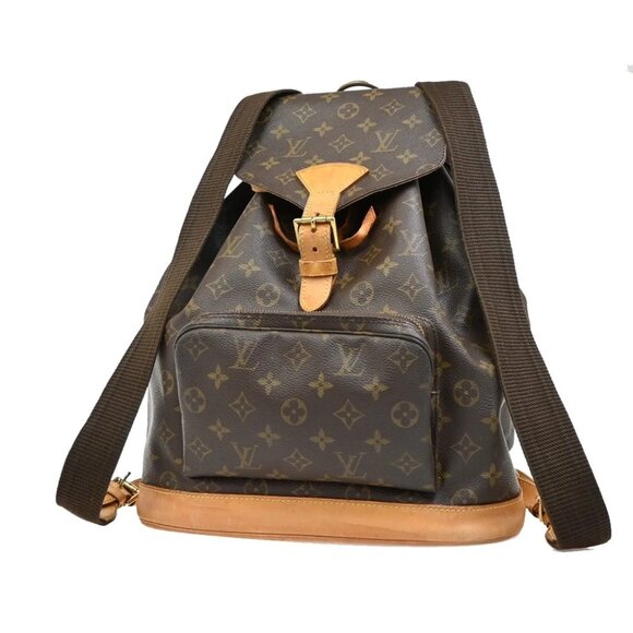 LOUIS VUITTON Montsouris GM Backpack Bag Monogram Leather Brown M51135 11EF273 - Picture 1 of 16
